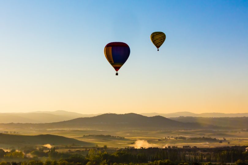 Two hot air balloons