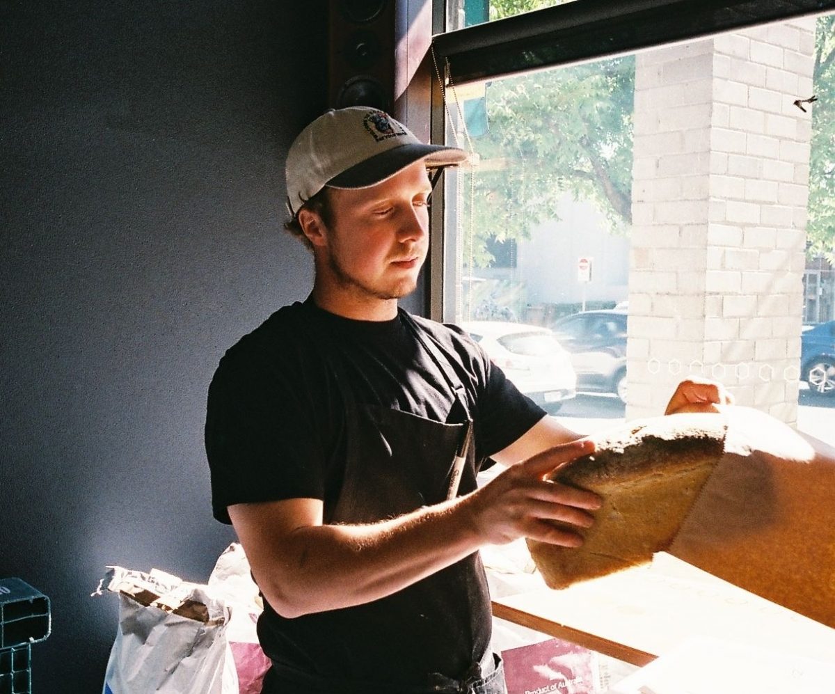 Man with bread loaf