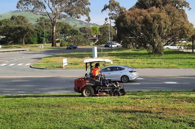 Man on mower