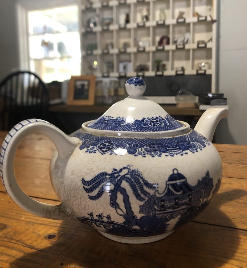 Blue and white teapot