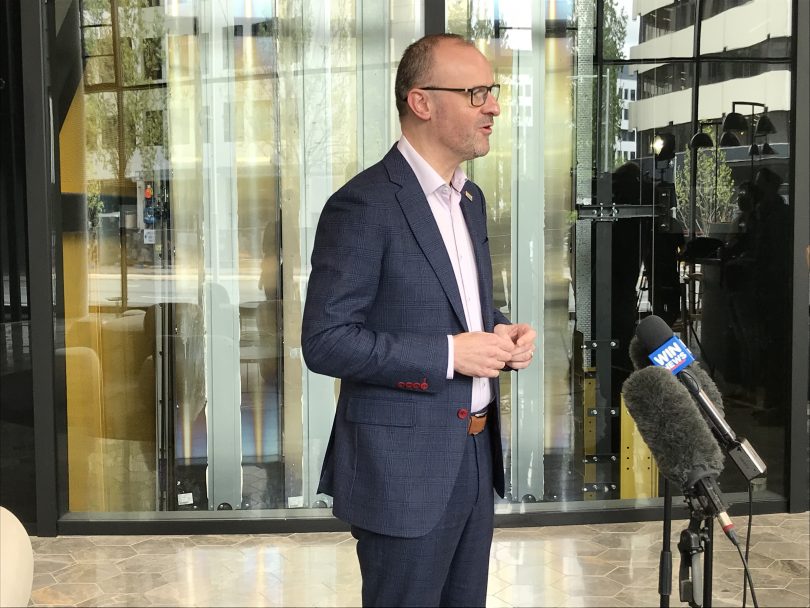 chief minister Andrew Barr at a press conference