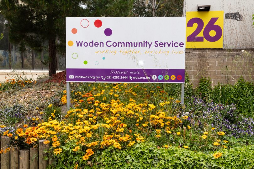 Woden Community Service sign