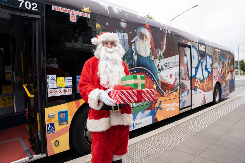 Santa and bus