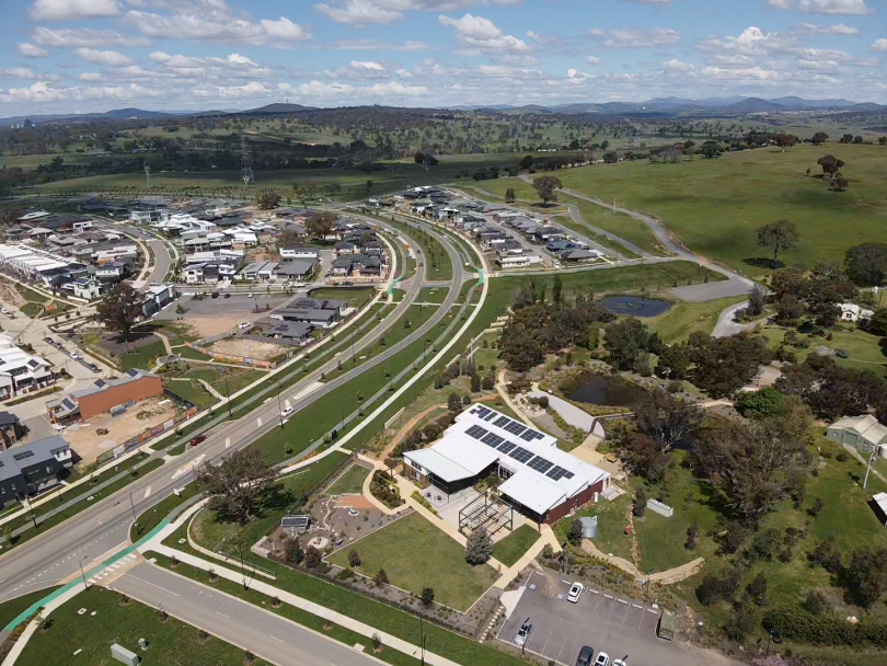 Aerial view of Ginninderry development