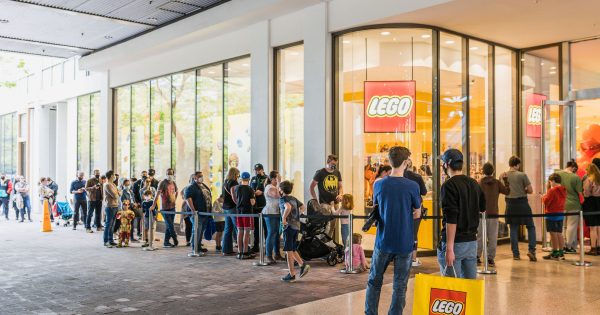 LEGO fans line up round the block for opening of new Canberra store