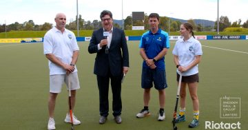 Sports with Tim Gavel at the National Hockey Centre in Lyneham