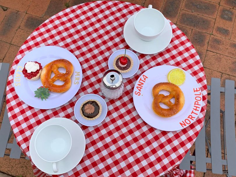 Fake bake goods on table