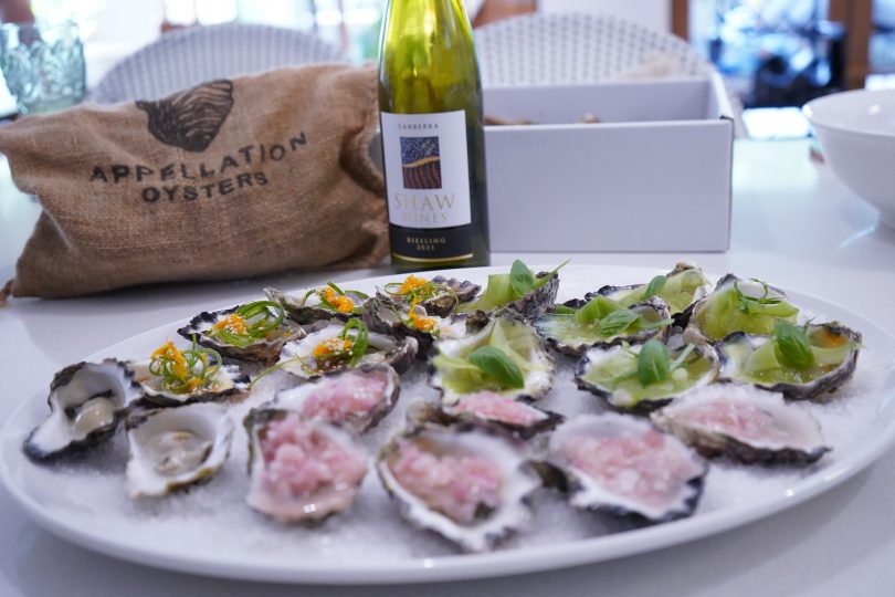 Oysters with Canberra district rieslings