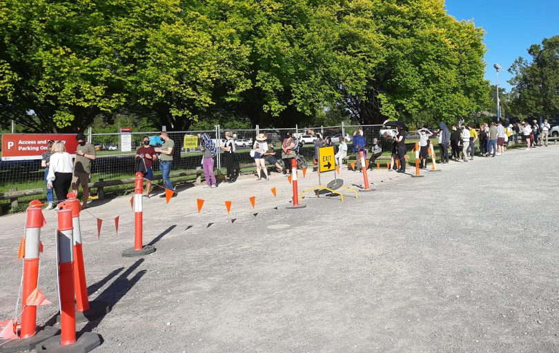 The queue at the Garran testing centre