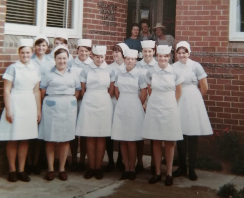Group of trainee nurses at Goulburn Base Hospital in 1970