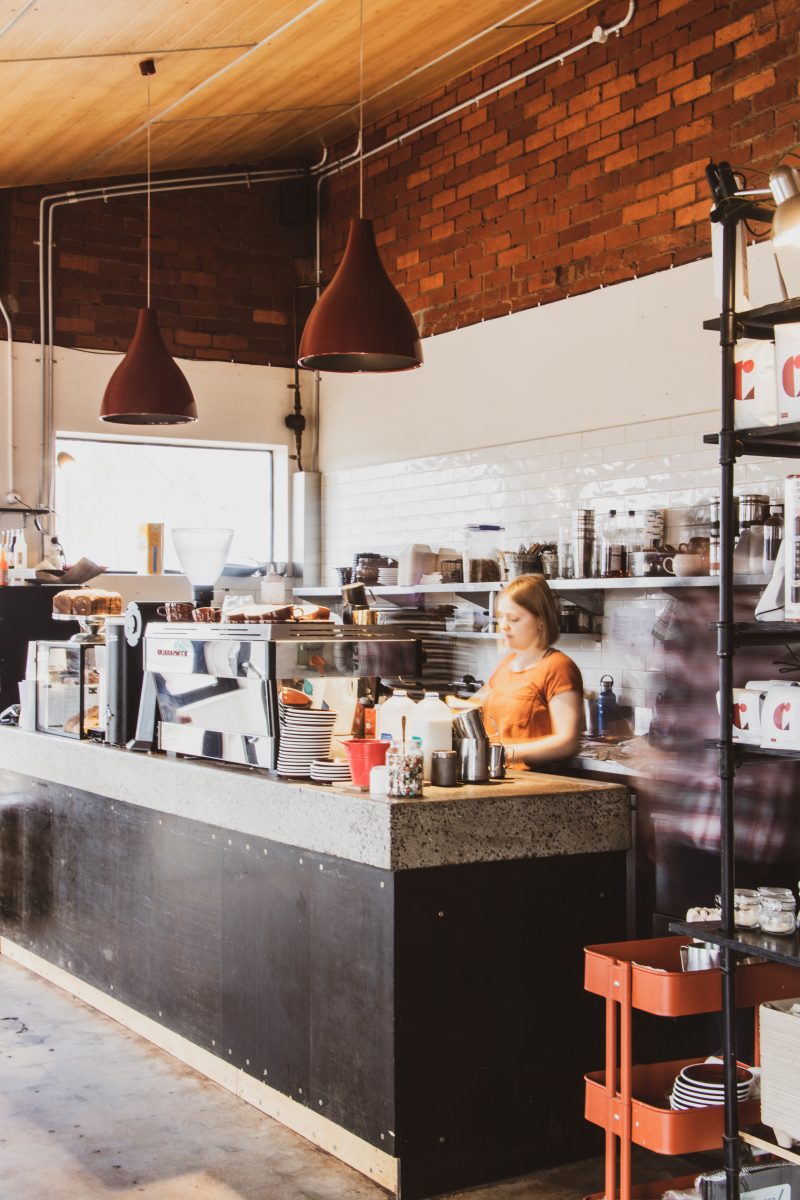 Barista at Redbrick cafe in Curtin