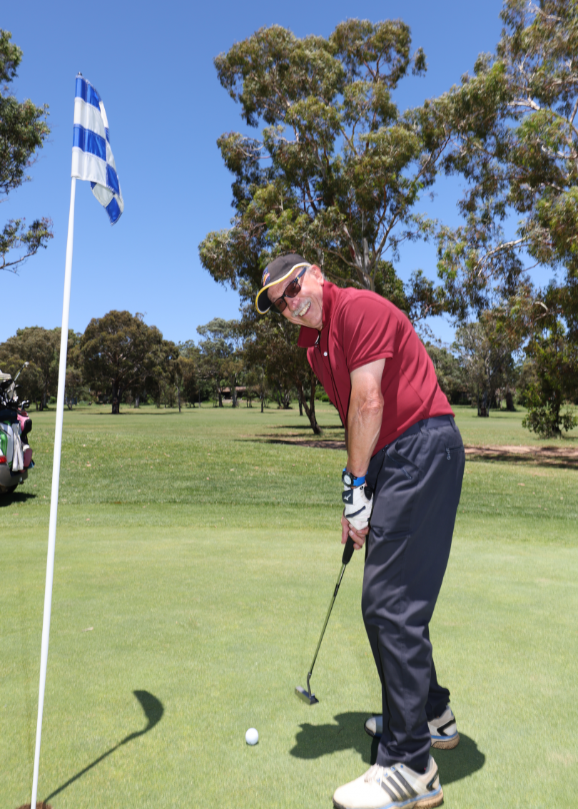 Peter Funnell playing golf at Murrumbidgee Country Club