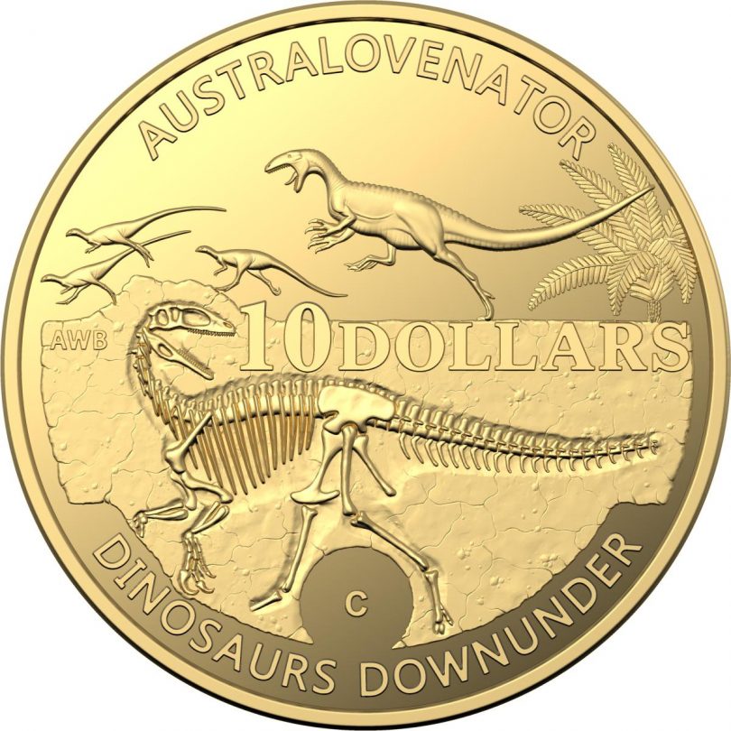 Dinosaurs Downunder $10 coin from Royal Australian Mint