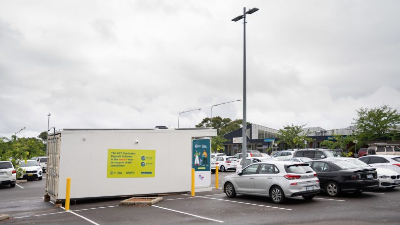 ACT container deposit scheme reverse vending machine in Erindale