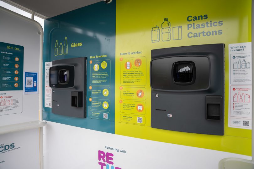 ACT container deposit scheme reverse vending machine in Erindale