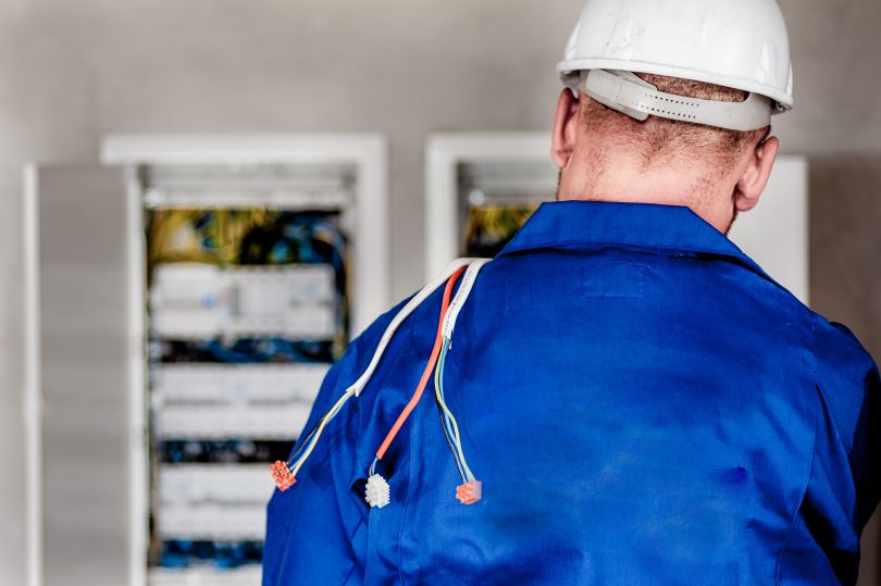 generic shot of an electrician with wires