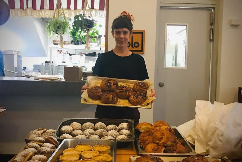 Fiona holding baked goods