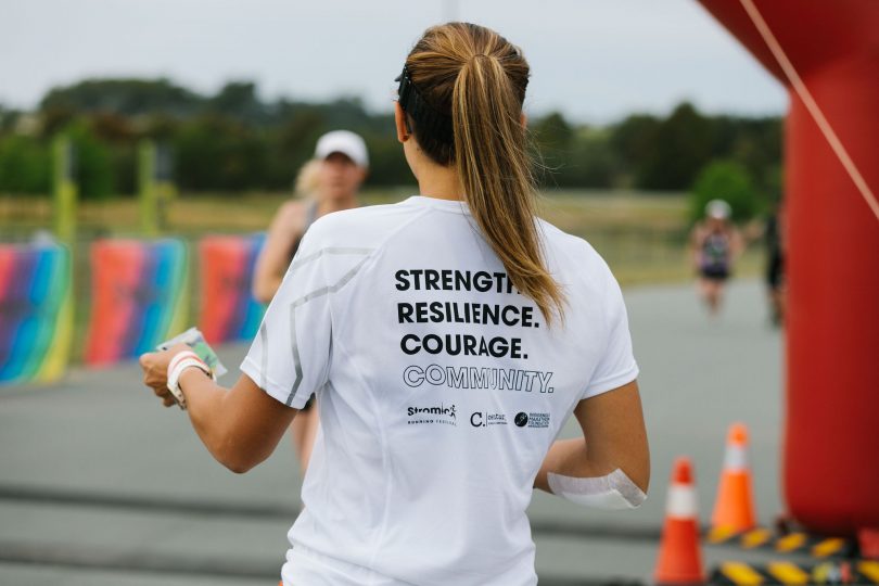 A volunteer for Stromlo Running Festival