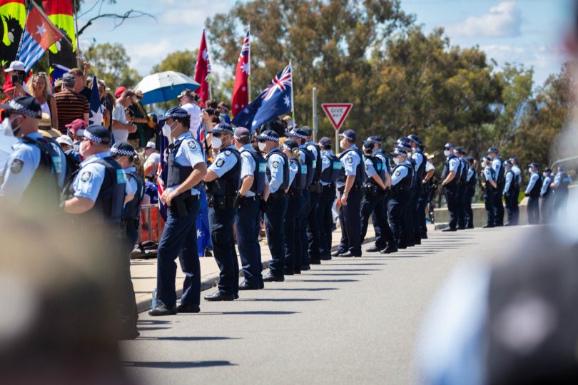 police at freedom protests