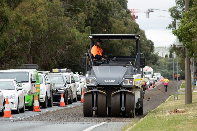 Roadworks along Canberra Ave