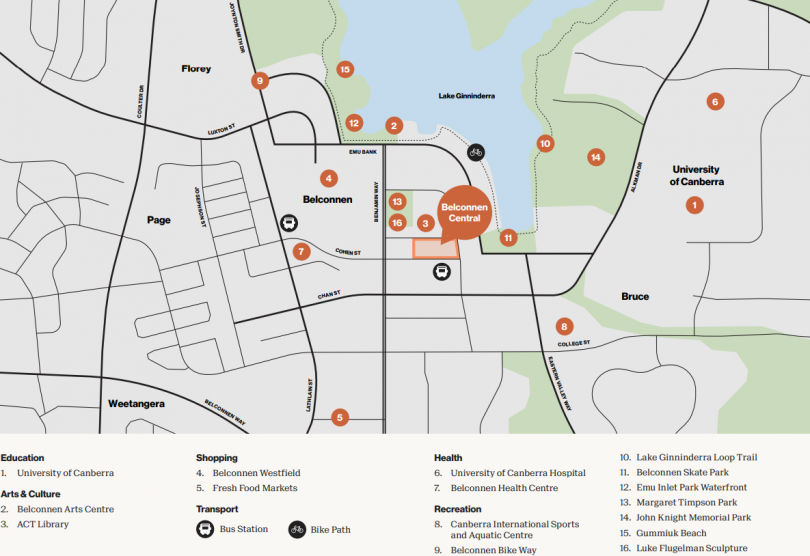 Belconnen Central map