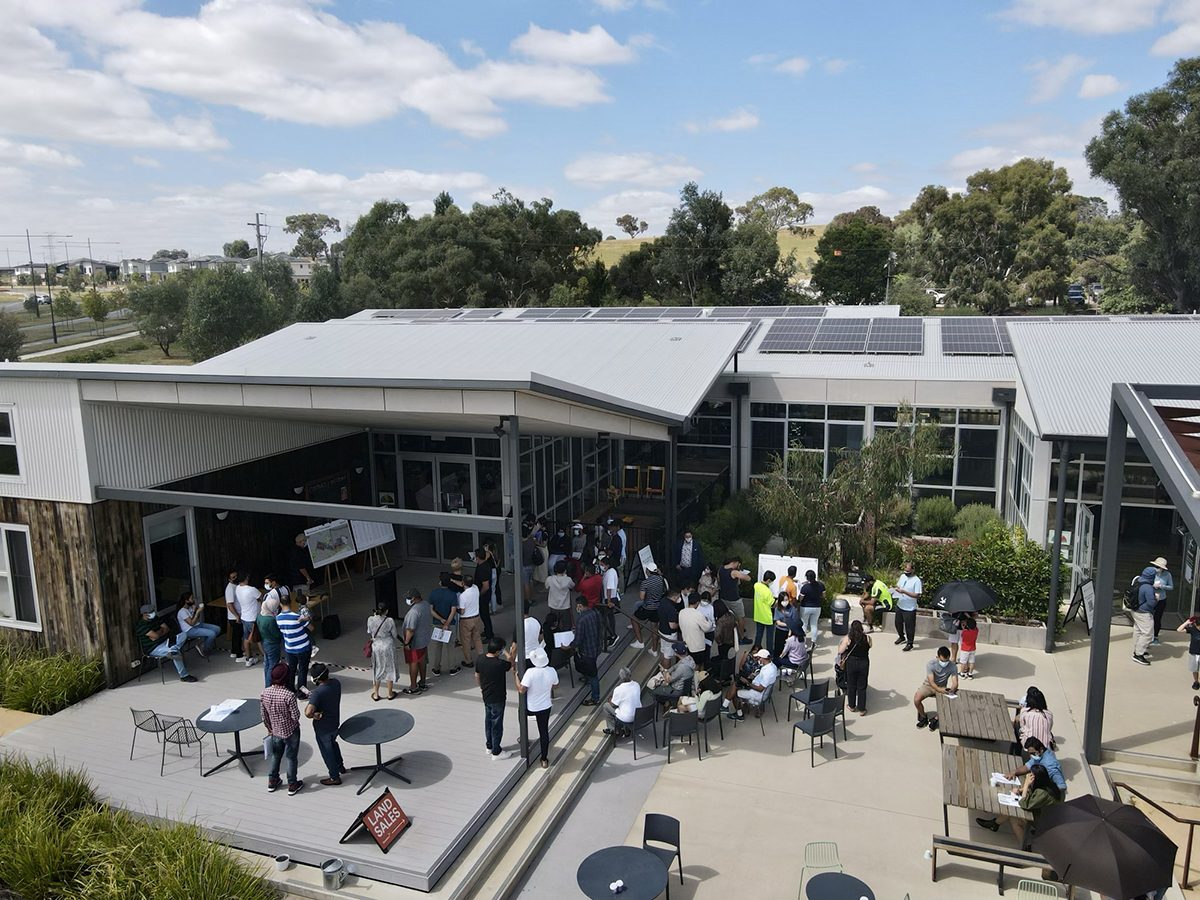 People gathering at Ginninderry