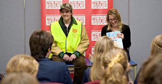 Big Issue team visits students
