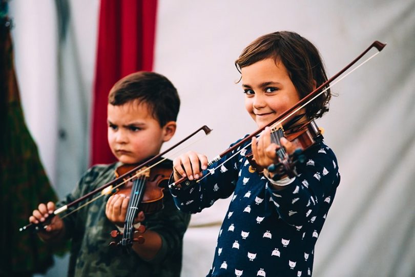 Children playing the violin