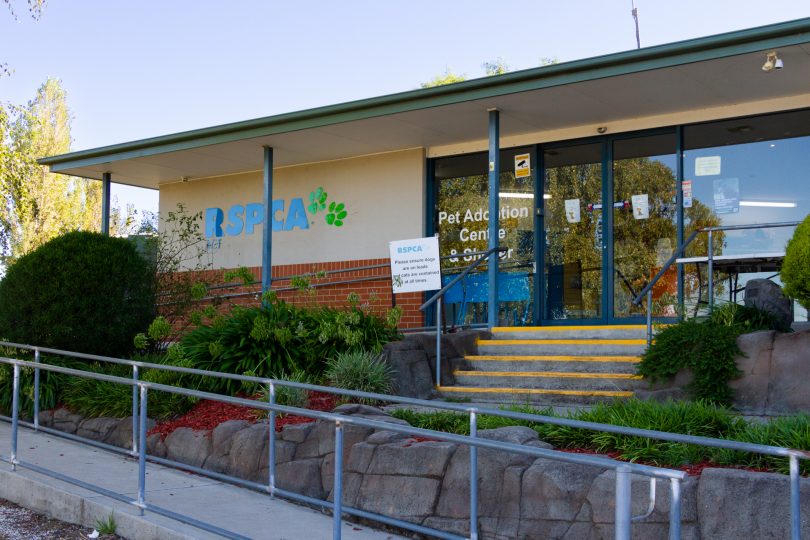 Front of the RSPCA ACT's building in Weston.