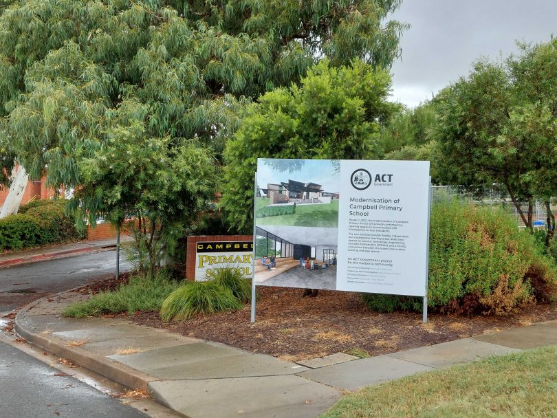 sign outside Campbell Primary School