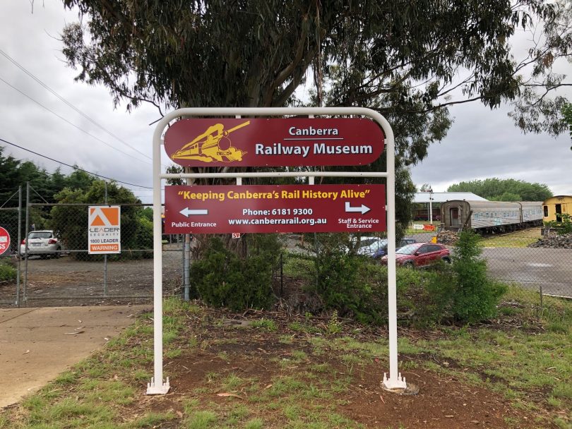 Canberra Railway Museum sign