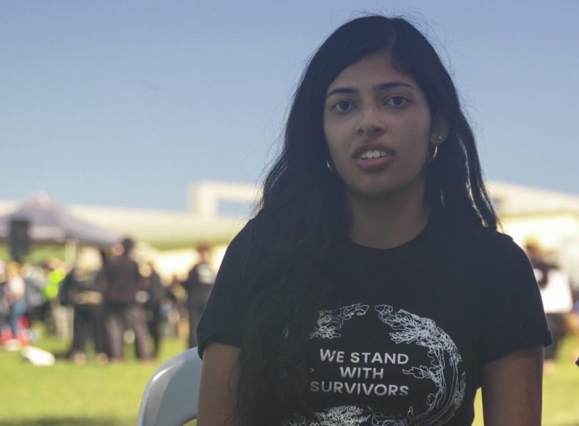 Female student with black t-shirt 