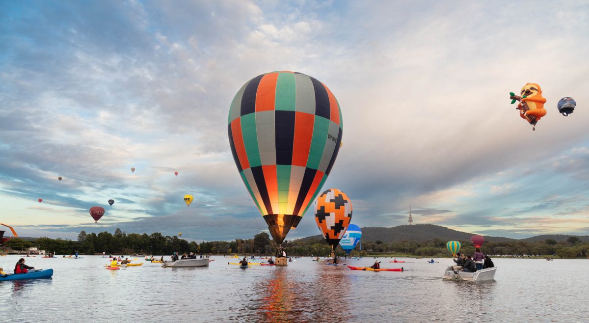 balloons over Lake Burley Griffin