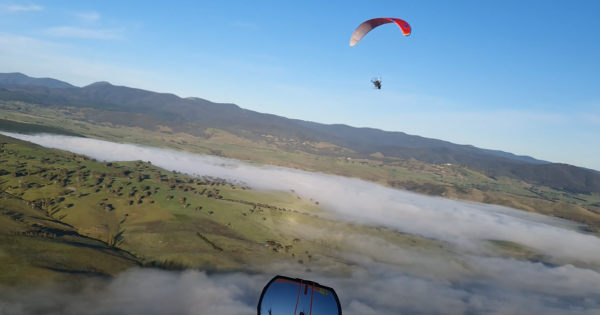 Is it a bird? Is it a plane? No, it's Dr Peter in his paramotor