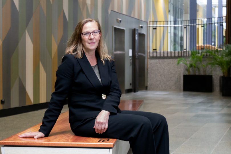 ACT Supreme Court Chief Justice Lucy McCallum sitting on a bench