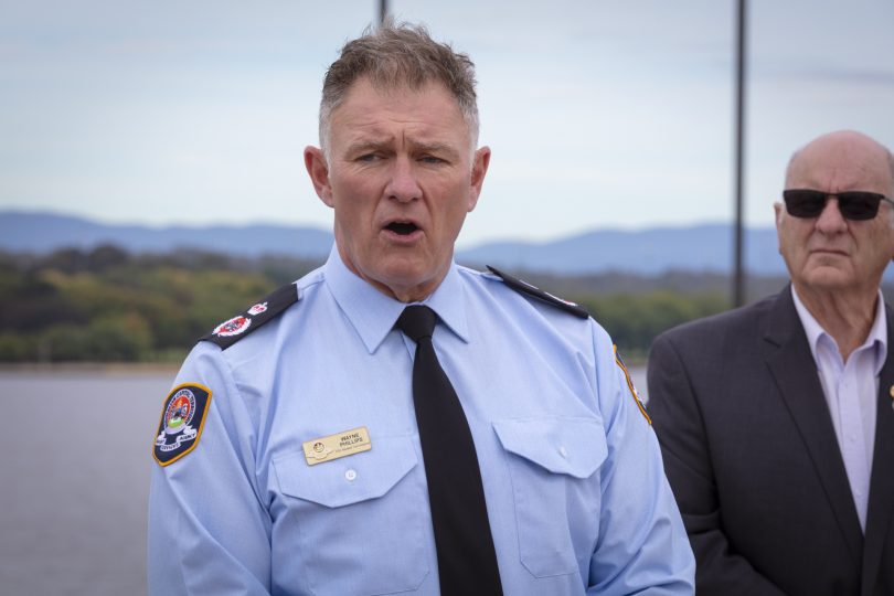 Policeman speaking