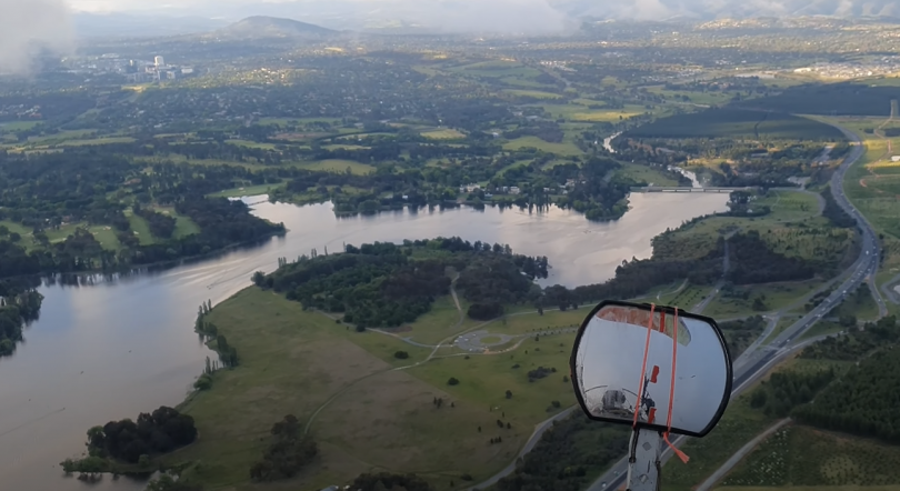 View of Scrivener Dam from hang glider