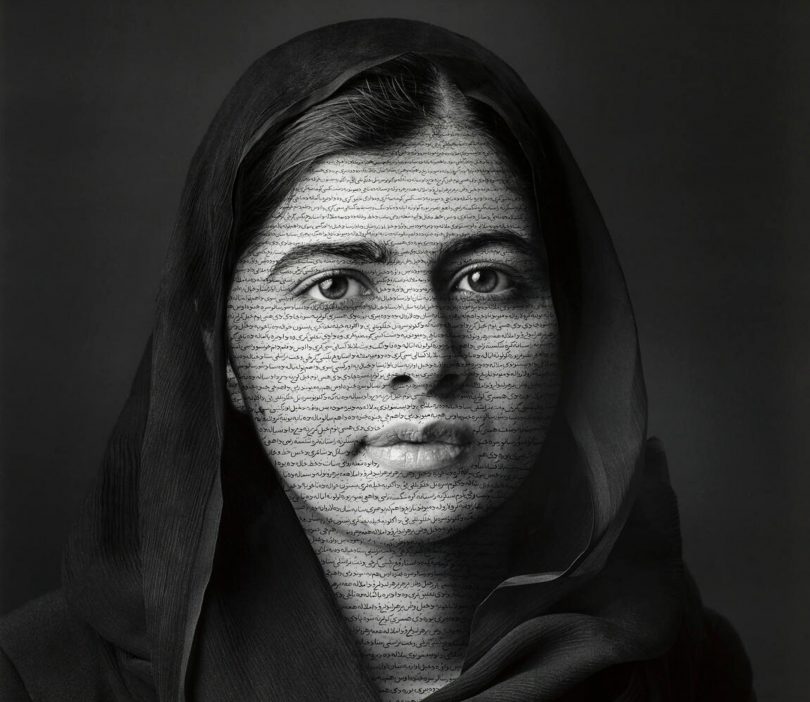 Black and white image of woman