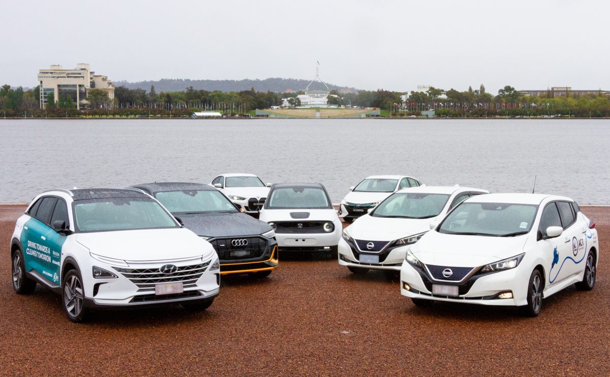 EVs on the shore of Lake Burley Griffin