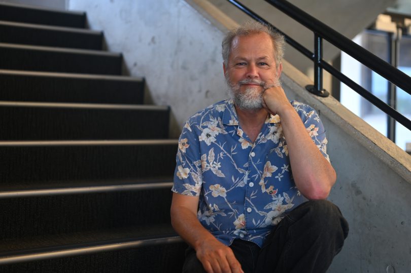 Man sitting on steps