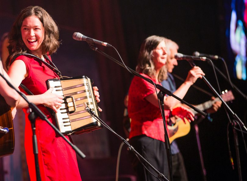 The performers on stage