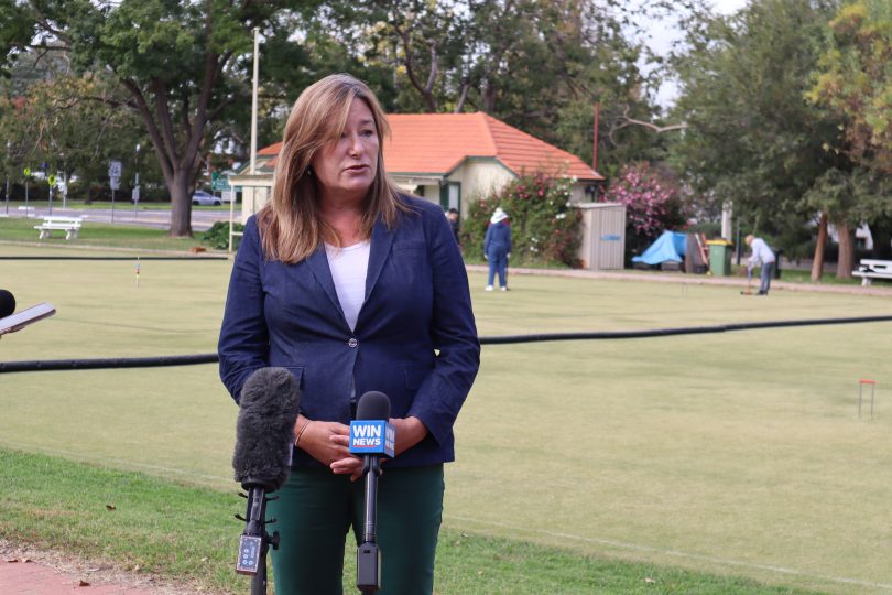 Yvette Berry on croquet lawn