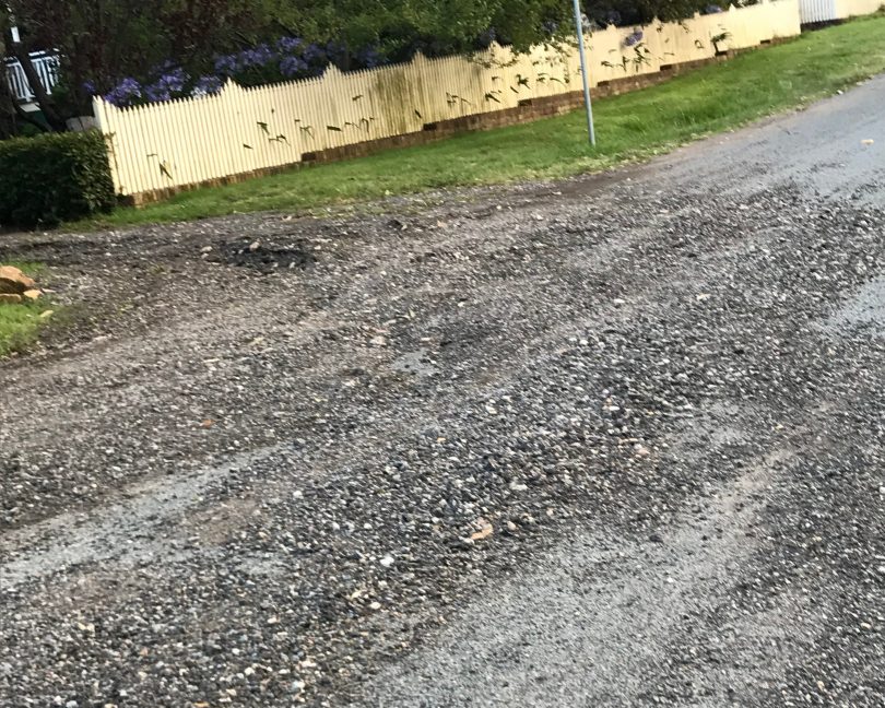 gravel on a road 