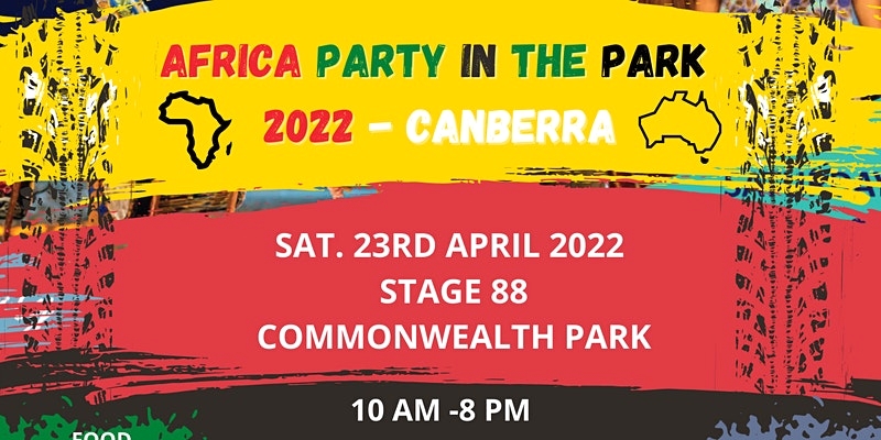 africa party in the park event poster