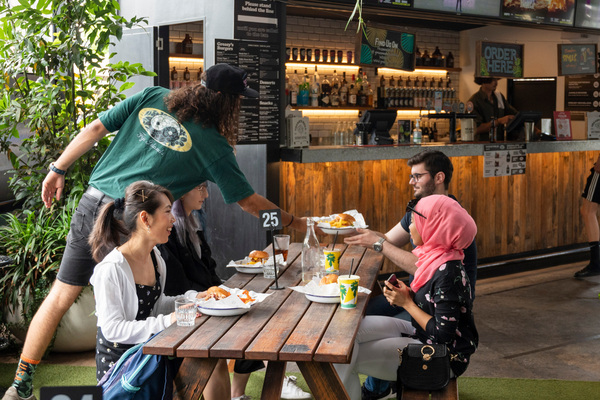 People having lunch at Grease Monkeys