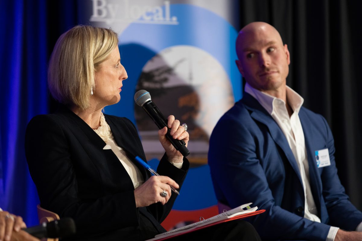 Senator Katy Gallagher and candidate David Pocock