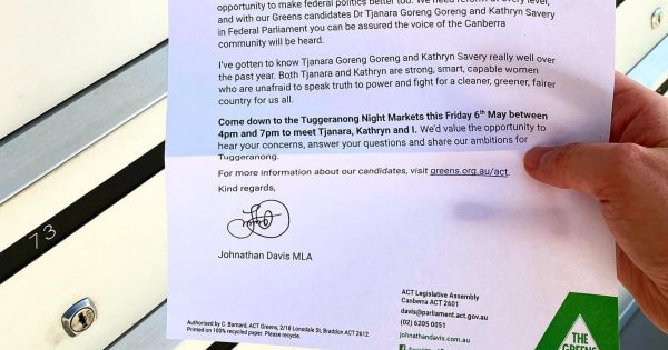 Greens MLA's letter to constituents raises questions over local politicians' role during election