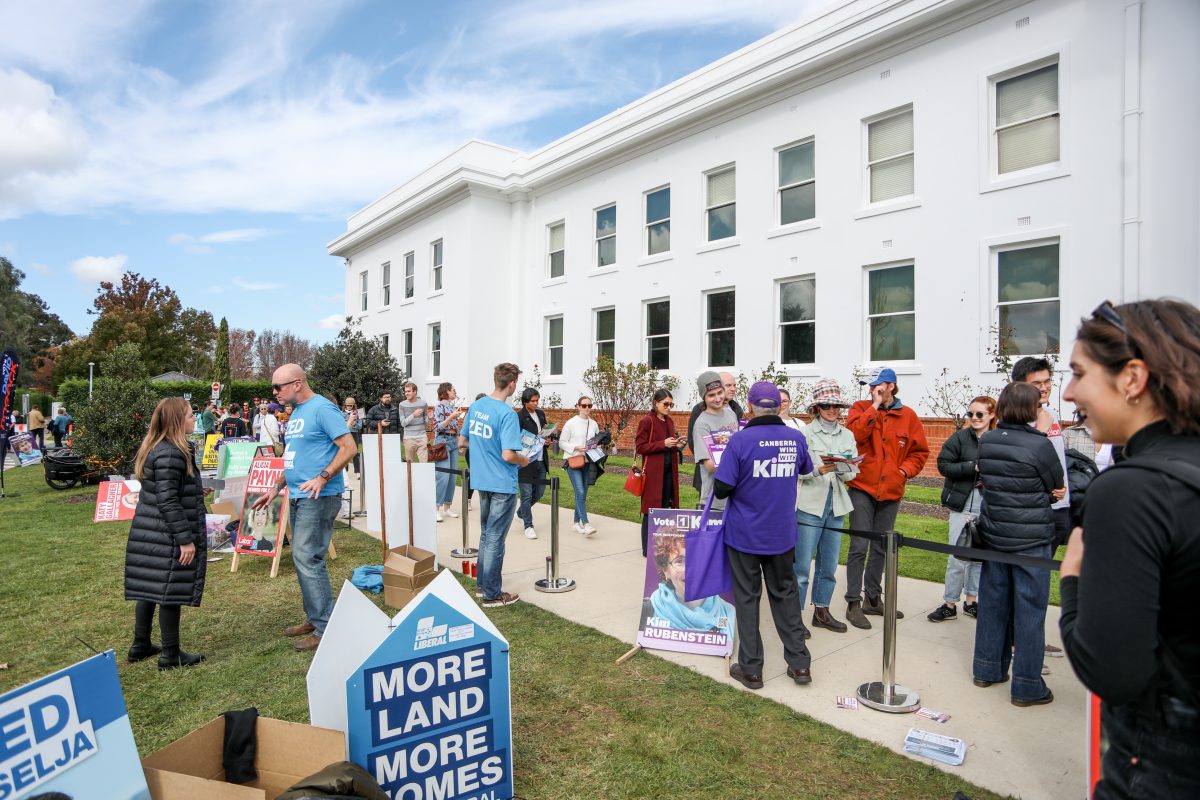 Voters and volunteers at Old Parliament House