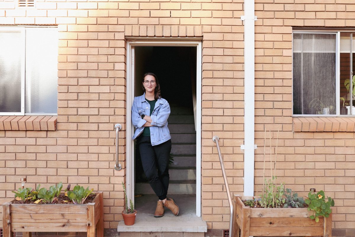 Person standing in doorway