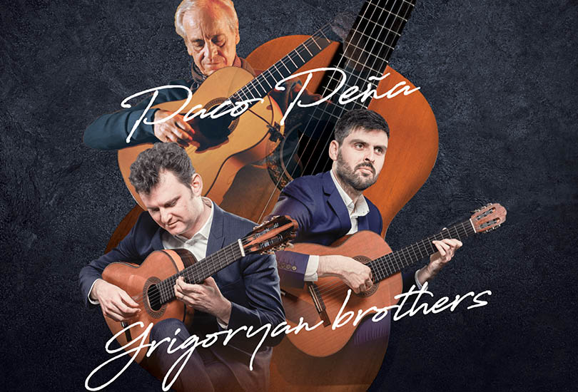 Canberra Southern Cross Club, Woden presents Guitarra – Paco Peña with the Grigoryan Brothers on Tuesday 16 August at 8pm. Image: Canberra Southern Cross Club.